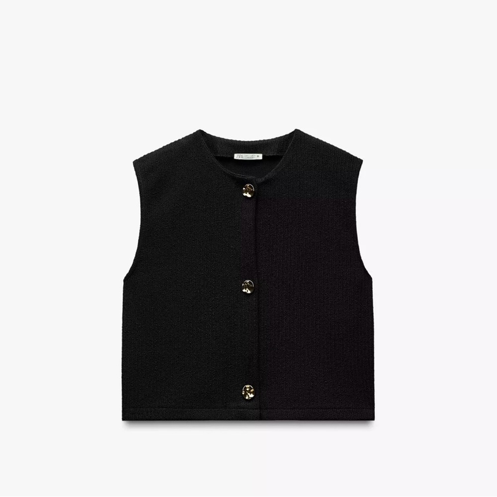 Zara Black Sleeveless Top - Vest